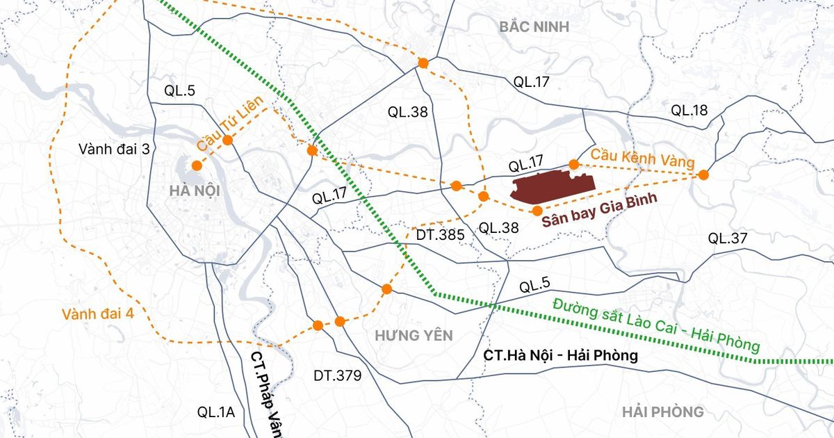 Đường 120m kết nối sân bay Gia Bình về Hà Nội là dự án quan trọng quốc gia