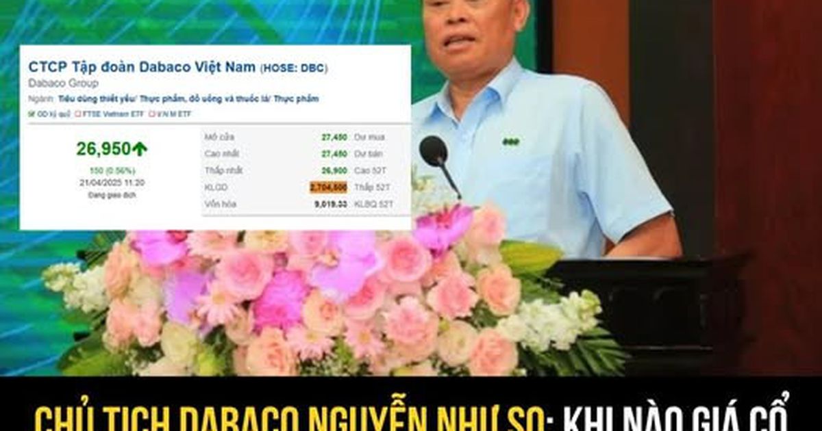 Chủ tịch Dabaco Nguyễn Như So: "Khi nào giá cổ phiếu bằng tuổi tôi mới bán" - ông So đang à 68 tuổi, còn giá cổ phiếu DBC là gần 27.000 đồng