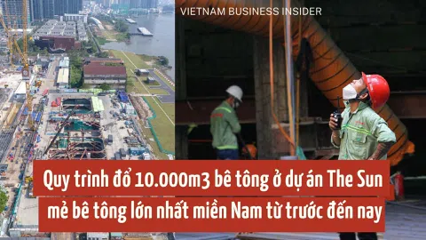 [Photo] Quy trình đổ 10.000m3 bê tông ở dự án The Sun - mẻ bê tông lớn nhất miền Nam từ trước đến nay