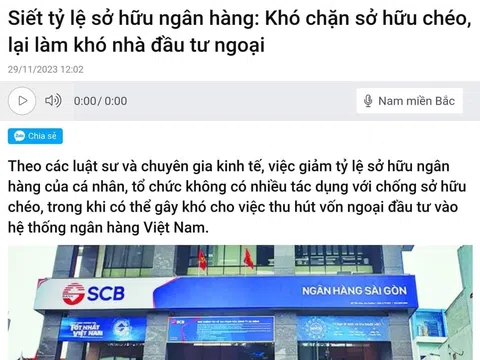 Góc nhìn khác về chống sở hữu chéo ngân hàng