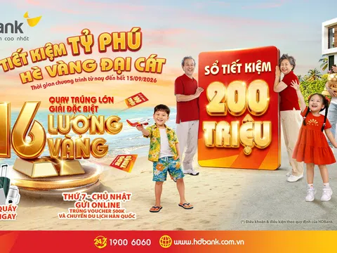 Đếm ngược đến 15/9: 26 lượng vàng SJC chờ chủ nhân gửi tiết kiệm tại HDBank